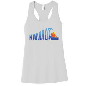 Kamala Blue Wave Over Trump Harris For President Women's Racerback Tank