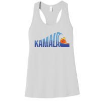 Kamala Blue Wave Over Trump Harris For President Women's Racerback Tank