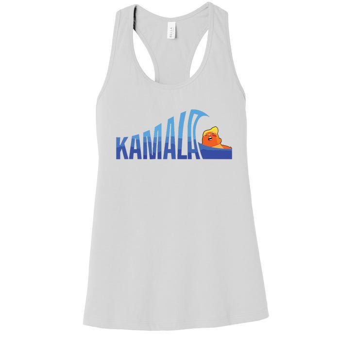 Kamala Blue Wave Over Trump Harris For President Women's Racerback Tank