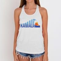 Kamala Blue Wave Over Trump Harris For President Women's Knotted Racerback Tank