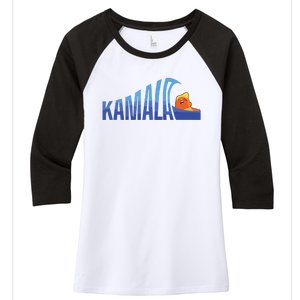 Kamala Blue Wave Over Trump Harris For President Women's Tri-Blend 3/4-Sleeve Raglan Shirt