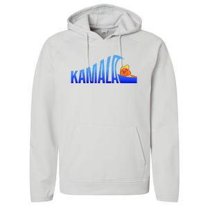 Kamala Blue Wave Over Trump Harris For President Performance Fleece Hoodie