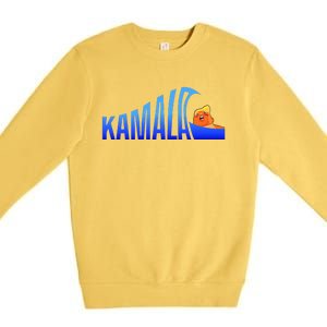 Kamala Blue Wave Over Trump Harris For President Premium Crewneck Sweatshirt