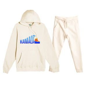 Kamala Blue Wave Over Trump Harris For President Premium Hooded Sweatsuit Set