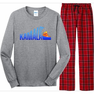 Kamala Blue Wave Over Trump Harris For President Long Sleeve Pajama Set