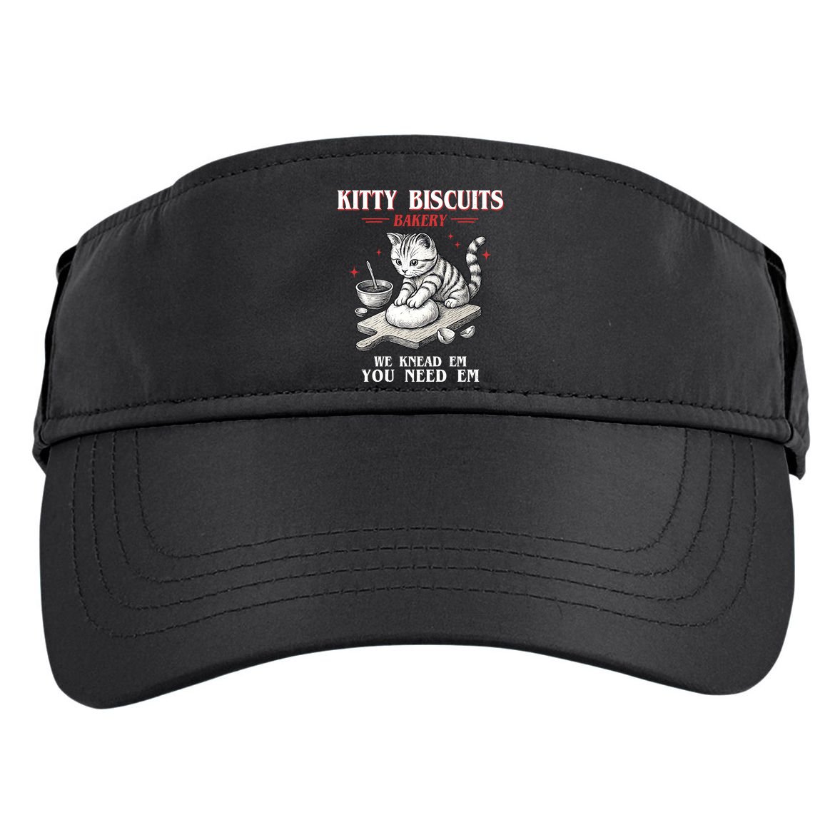 Kitty Biscuits We Knead Em You Need Em Cat Lover Baking Adult Drive Performance Visor