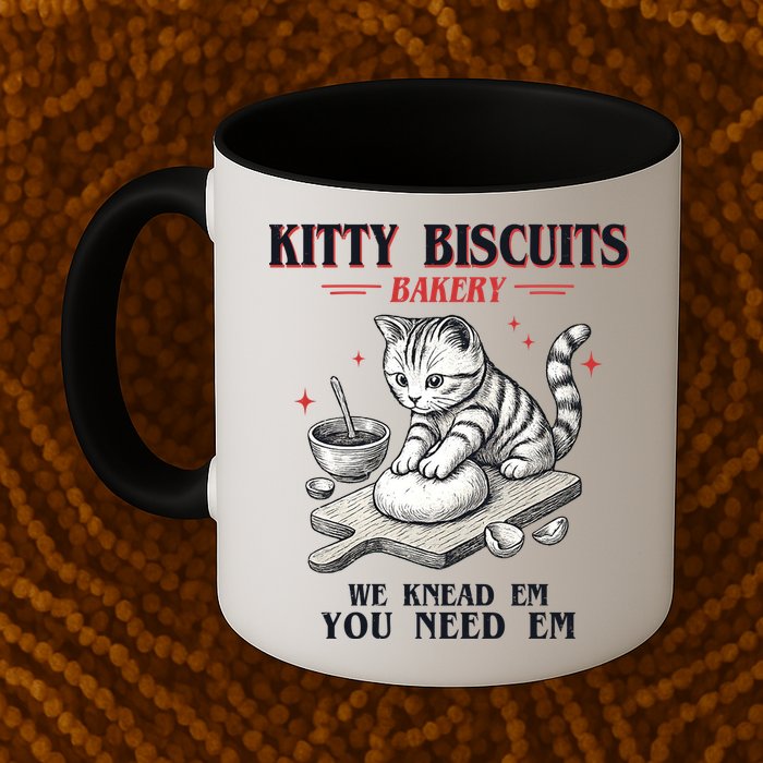 Kitty Biscuits We Knead Em You Need Em Cat Lover Baking Mug