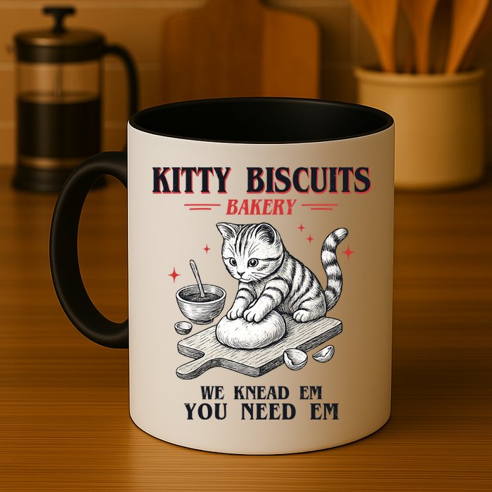 Kitty Biscuits We Knead Em You Need Em Cat Lover Baking Mug