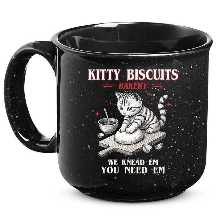 Kitty Biscuits We Knead Em You Need Em Cat Lover Baking 15oz Campfire Ceramic Mug