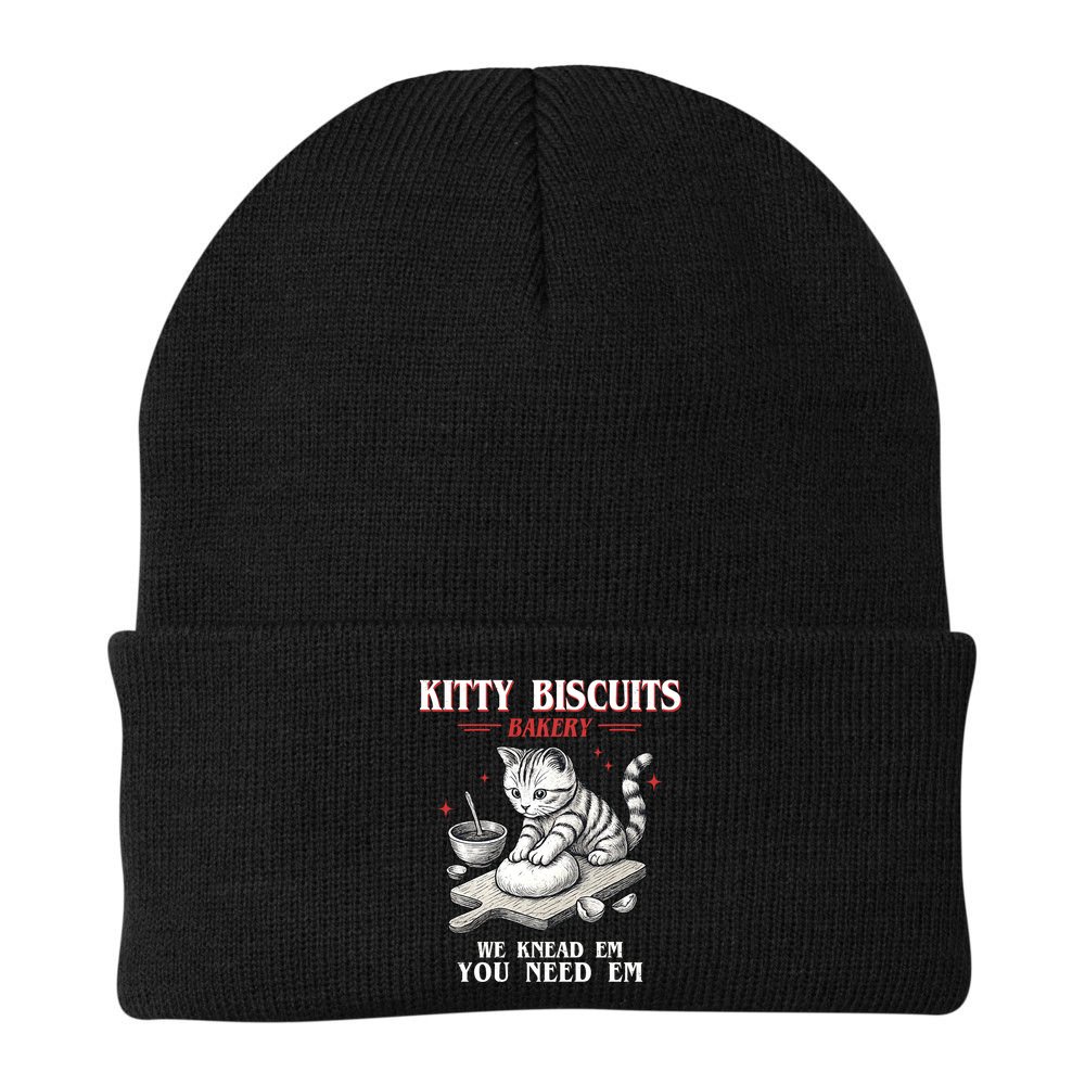 Kitty Biscuits We Knead Em You Need Em Cat Lover Baking Beanie