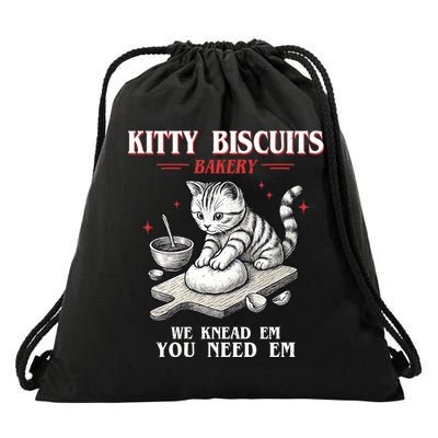 Kitty Biscuits We Knead Em You Need Em Cat Lover Baking Drawstring Bag