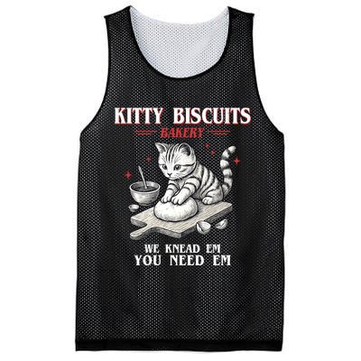 Kitty Biscuits We Knead Em You Need Em Cat Lover Baking Mesh Reversible Basketball Jersey Tank