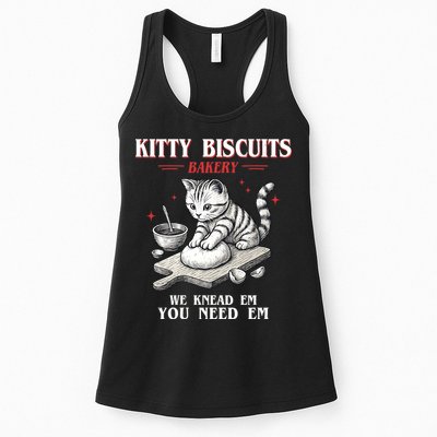 Kitty Biscuits We Knead Em You Need Em Cat Lover Baking Womens Tank Top
