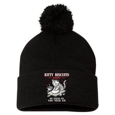 Kitty Biscuits We Knead Em You Need Em Cat Lover Baking Pom Pom 12in Knit Beanie