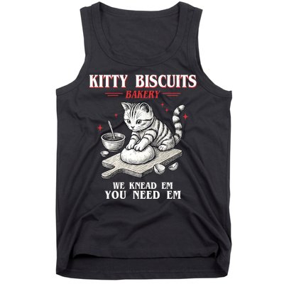 Kitty Biscuits We Knead Em You Need Em Cat Lover Baking Tank Top