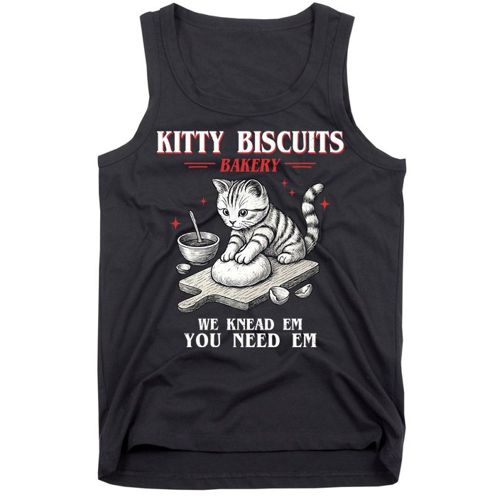 Kitty Biscuits We Knead Em You Need Em Cat Lover Baking Tank Top