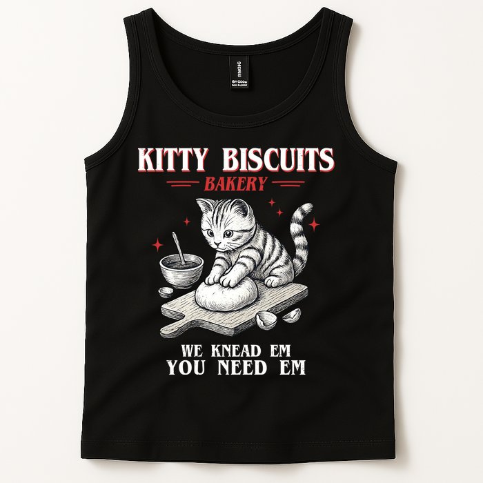 Kitty Biscuits We Knead Em You Need Em Cat Lover Baking Tank Top