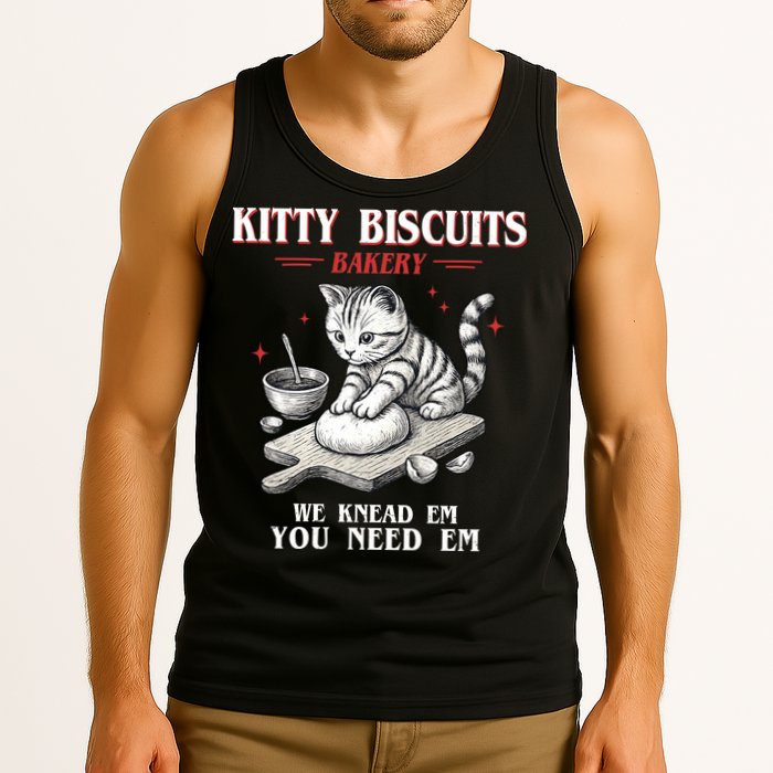 Kitty Biscuits We Knead Em You Need Em Cat Lover Baking Tank Top