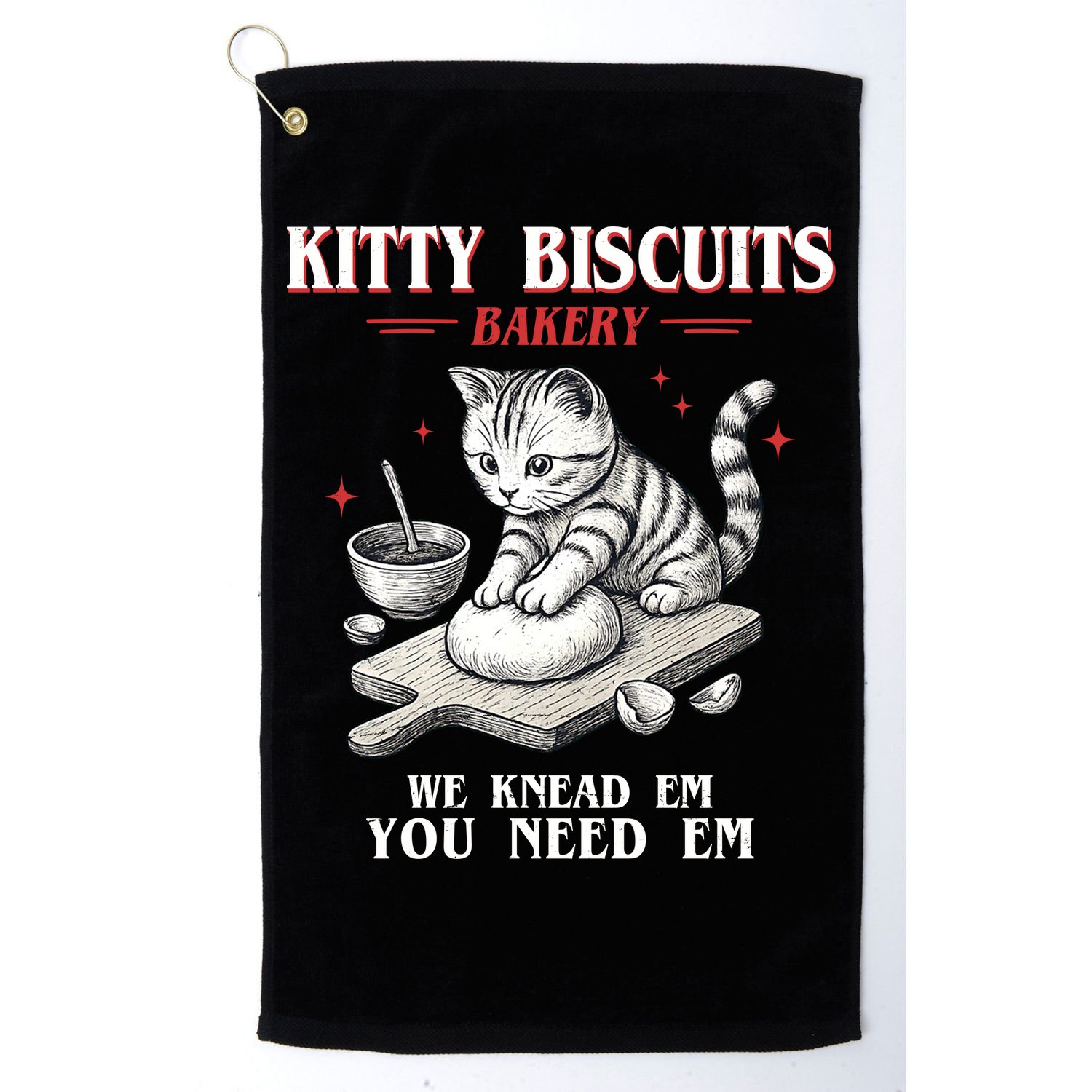 Kitty Biscuits We Knead Em You Need Em Cat Lover Baking Golf Towel