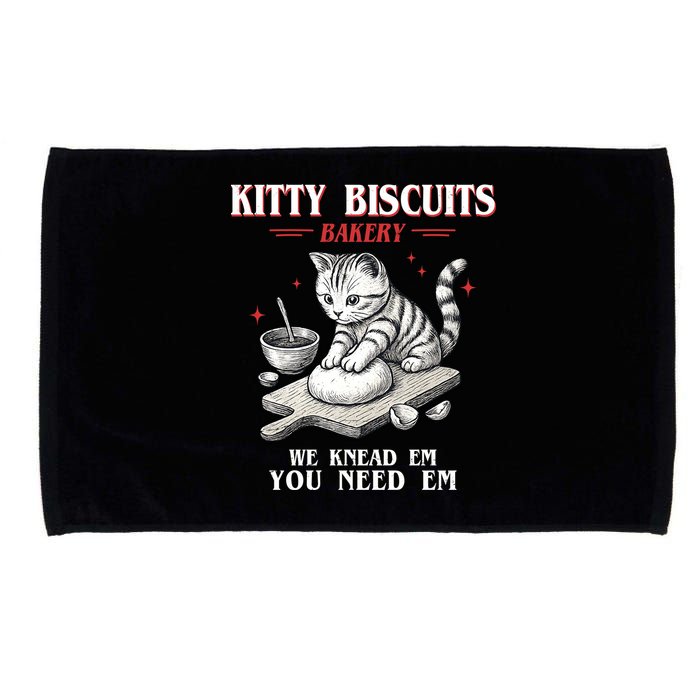 Kitty Biscuits We Knead Em You Need Em Cat Lover Baking Microfiber Hand Towel
