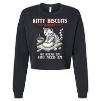 Kitty Biscuits We Knead Em You Need Em Cat Lover Baking Cropped Pullover Crew