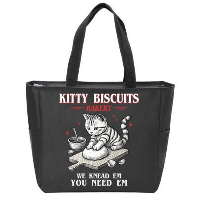 Kitty Biscuits We Knead Em You Need Em Cat Lover Baking Zip Tote Bag