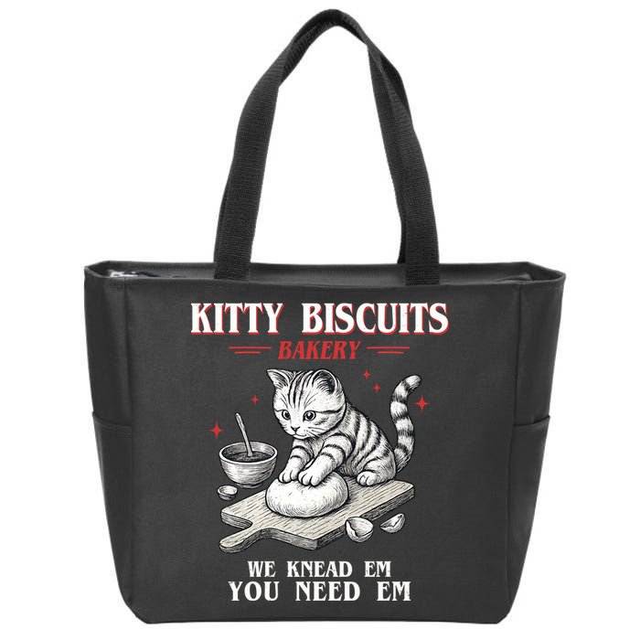 Kitty Biscuits We Knead Em You Need Em Cat Lover Baking Zip Tote Bag