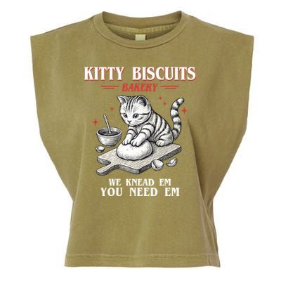 Kitty Biscuits We Knead Em You Need Em Cat Lover Baking Garment-Dyed Women's Muscle Tee
