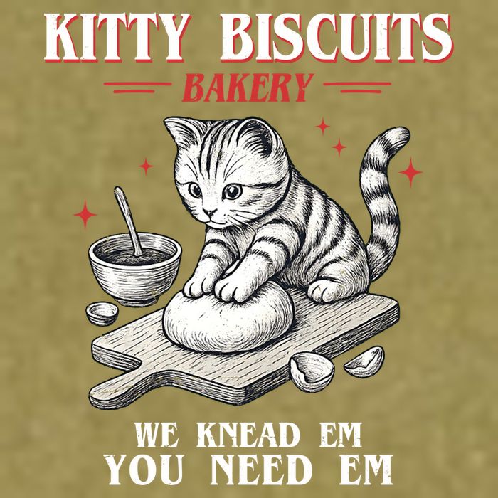 Kitty Biscuits We Knead Em You Need Em Cat Lover Baking Garment-Dyed Women's Muscle Tee