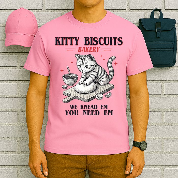 Kitty Biscuits We Knead Em You Need Em Cat Lover Baking T-Shirt