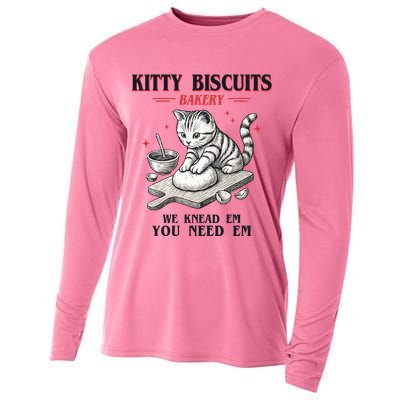 Kitty Biscuits We Knead Em You Need Em Cat Lover Baking Cooling Performance Long Sleeve Crew