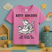 Kitty Biscuits We Knead Em You Need Em Cat Lover Baking Toddler T-Shirt