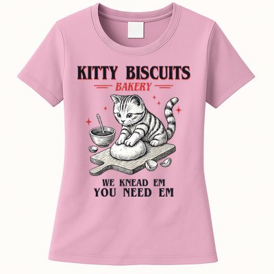 Kitty Biscuits We Knead Em You Need Em Cat Lover Baking Womens T-Shirt