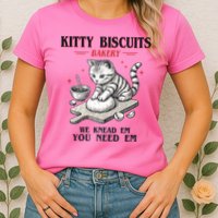 Kitty Biscuits We Knead Em You Need Em Cat Lover Baking Womens T-Shirt