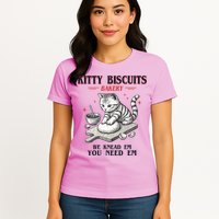 Kitty Biscuits We Knead Em You Need Em Cat Lover Baking Womens T-Shirt