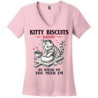 Kitty Biscuits We Knead Em You Need Em Cat Lover Baking Women's V-Neck T-Shirt