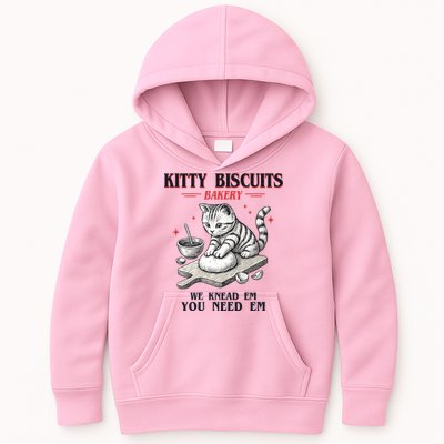 Kitty Biscuits We Knead Em You Need Em Cat Lover Baking Kids Hoodie