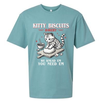 Kitty Biscuits We Knead Em You Need Em Cat Lover Baking Sueded Cloud Jersey T-Shirt