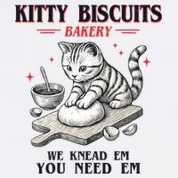 Kitty Biscuits We Knead Em You Need Em Cat Lover Baking Garment-Dyed Sweatshirt