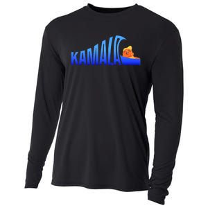 Kamala Blue Wave Over Trump Harris For President Cooling Performance Long Sleeve Crew