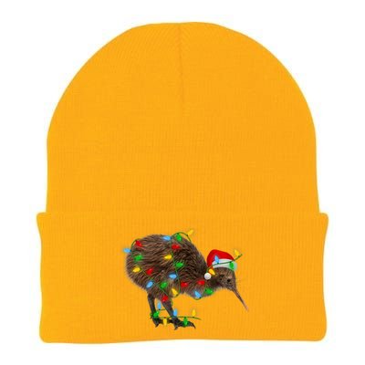 Kiwi Bird Xmas Lighting Holiday Santa Kiwi Christmas Knit Cap Winter Beanie