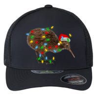 Kiwi Bird Xmas Lighting Holiday Santa Kiwi Christmas Flexfit Unipanel Trucker Cap