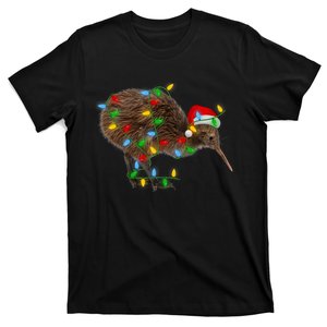 Kiwi Bird Xmas Lighting Holiday Santa Kiwi Christmas T-Shirt