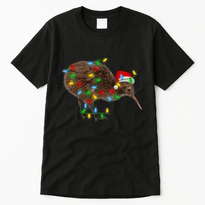 Kiwi Bird Xmas Lighting Holiday Santa Kiwi Christmas Tall T-Shirt