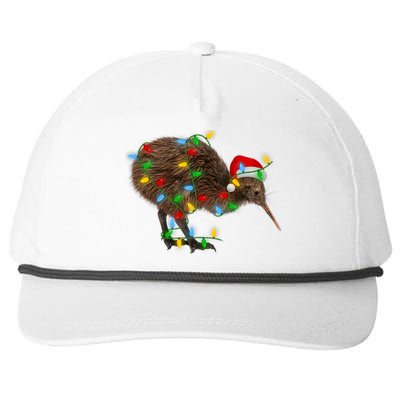 Kiwi Bird Xmas Lighting Holiday Santa Kiwi Christmas Snapback Five-Panel Rope Hat