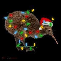 Kiwi Bird Xmas Lighting Holiday Santa Kiwi Christmas 16 in Basic Backpack