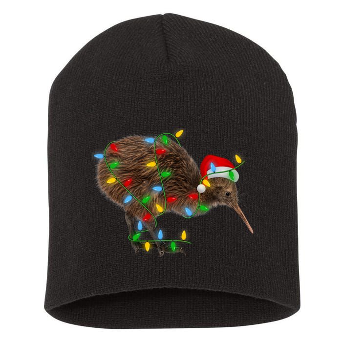 Kiwi Bird Xmas Lighting Holiday Santa Kiwi Christmas Short Acrylic Beanie