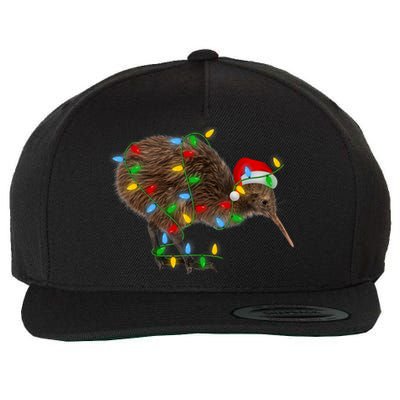 Kiwi Bird Xmas Lighting Holiday Santa Kiwi Christmas Wool Snapback Cap