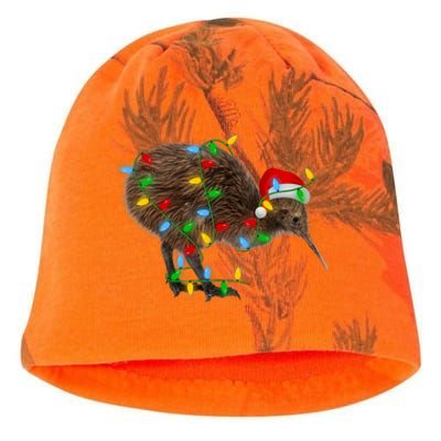 Kiwi Bird Xmas Lighting Holiday Santa Kiwi Christmas Kati - Camo Knit Beanie