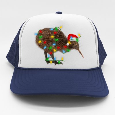 Kiwi Bird Xmas Lighting Holiday Santa Kiwi Christmas Trucker Hat